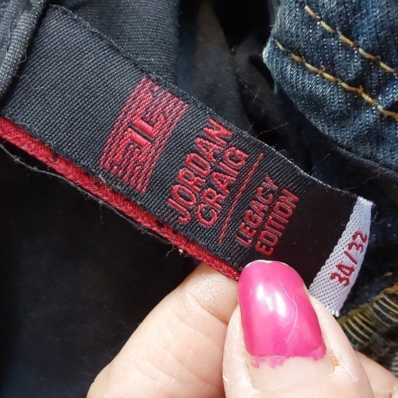 Jordan Craig Mens Jeans Distressed BIKER Moto Edgy Ripped Blue jeans Sz.34 X 32 - Picture 7 of 9